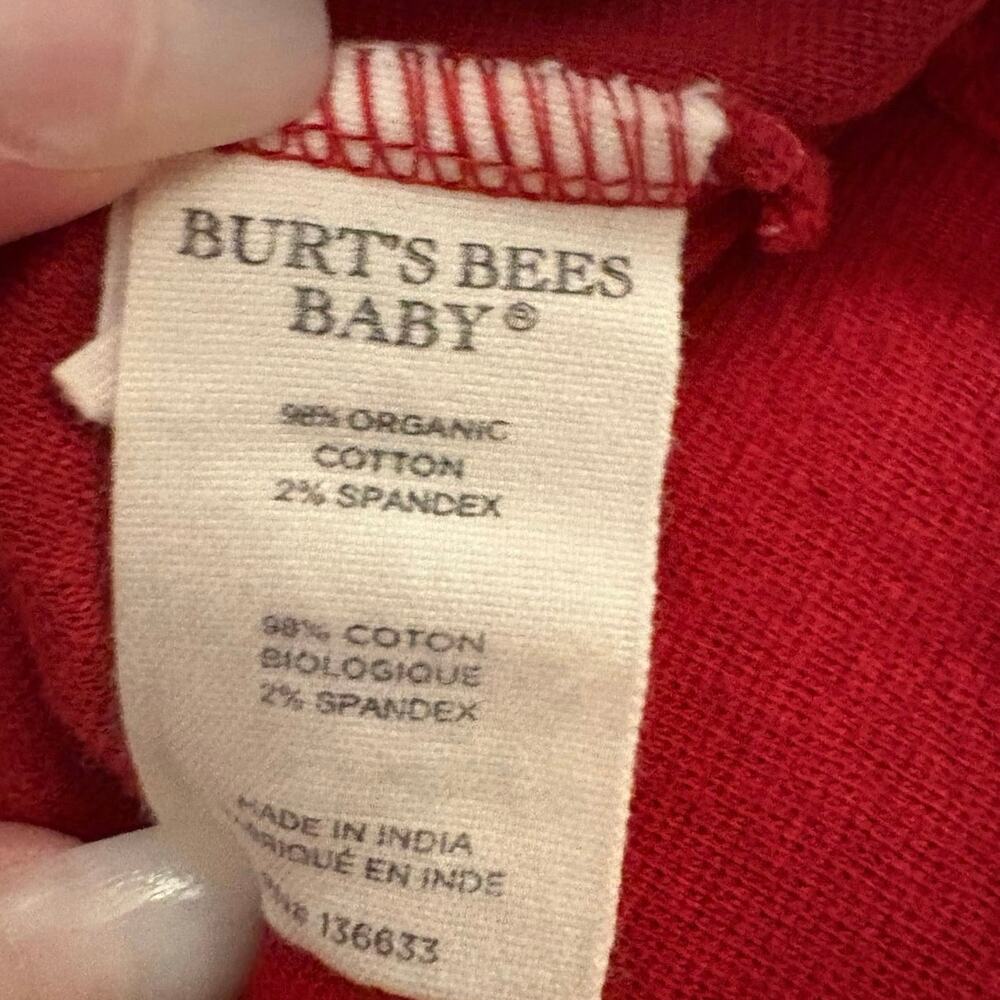 Burts Bees Baby 2 Piece Red Pajamas Organic Cotton Medium Christmas Trees - Picture 11 of 12